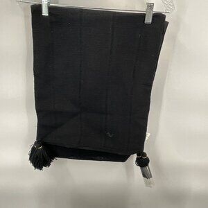 New Black Polyester Table Runner With Tassels 14x72 Inches